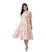 Stylum Women's Floral Printed Cotton Flared Dress