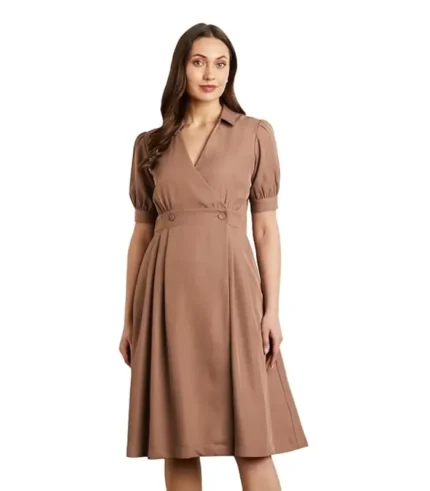 Symbol Premium Women's 'Desk-to-Dinner' Fit & Flare Wrap Dress