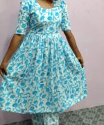 Aqua Bloom Kurti Set